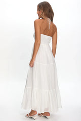 Dorelle V-Bust Halter Maxi Dress White