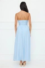 Luxurious Glow Strapless Maxi Dress Blue