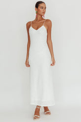 Stasi Textured Maxi Dress White