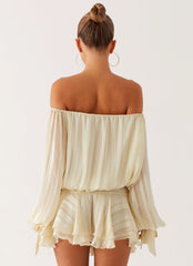 Eira Balloon Sleeve Mini Dress - Ivory