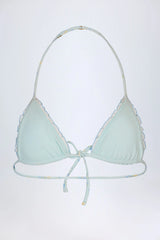 Micro Triangle Bikini Top in Blue Floral