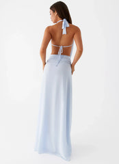 Elysia Chiffon Maxi Dress - Baby Blue