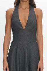 Riga Halterneck Maxi Dress Black