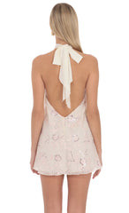 Auralisse Embellished Halter Mini Dress