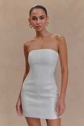 Maci Crepe Mini Dress - White