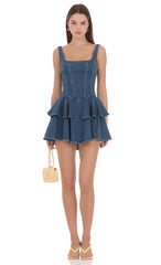Juliette Tiered Denim Mini Dress