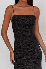 Days Ahead Rhinestone Overlay Maxi Dress Black