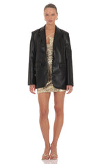 Maria Faux Leather Blazer