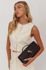 Yvette Woven Envelope Purse Black
