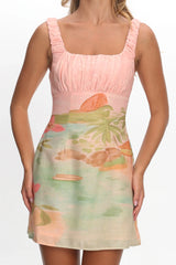 Aila Gathered Bust Mini Dress Island Multi