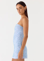 Dangerous Kind Beaded Mini Dress - Blue