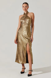 Marissa Halter Neck Midi Dress
