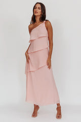 Delwyn One-Shoulder Maxi Dress Baby Pink