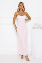 Love Bitten Lace Maxi Dress Pink