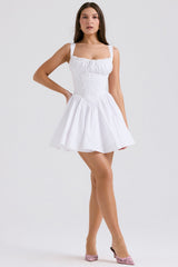 white cotton mini dress
