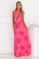Summer Edition Halter Maxi Dress Pink