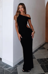 Living For The Weekend Mesh Maxi Dress Black