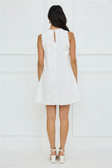 Seashell Chic Embroidered Mini Dress White