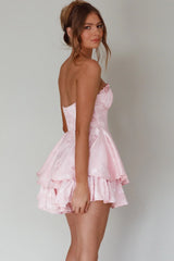 Paris Muse Gathered Bust Romper Pink