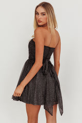 Guilty Pleasure Strapless Glitter Mini Dress Black