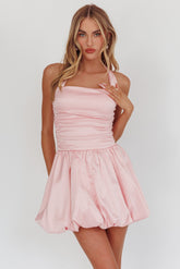 Angelico Halterneck Balloon Mini Dress Pink