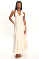 Brea Halterneck Midi Dress Vanilla