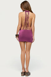 Lodey Backless High Neck Mini Dress