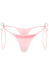Side-Tie Thong Bikini Bottoms in Baby Pink