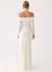 Over To You Sequin Maxi Dress - White