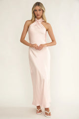 Alvara Crossover Halterneck Maxi Dress Pink