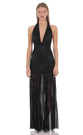 Gianna Rhinestone Maxi Dress