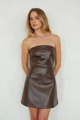 Lara Faux Leather Mini Dress