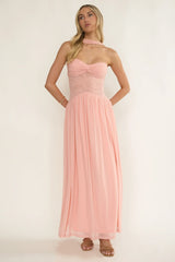 Annita Sheer Waist Maxi Dress Blush