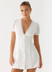 Sweet Lullaby Mini Dress - White