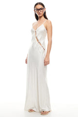 LIONESS About A Girl Maxi Dress Porcelain Polka