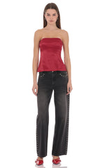 Anastasia Strapless Satin Top