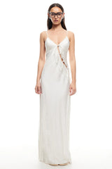 LIONESS About A Girl Maxi Dress Porcelain Polka
