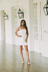 Celia Strapless Mini Dress White