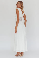 Solara Lace Waist Maxi Dress White