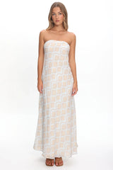 Artice Strapless Maxi Dress Print Geo