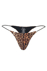 Thong Bikini Bottoms in Leopard Print