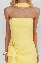 Selora Strapless Ruffle Maxi Dress Butter