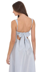 Square Neck Fit and Flare Gown in Light Blue