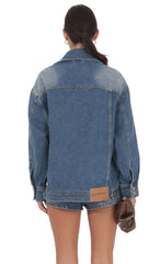 Oversized Denim Jacket in Blue