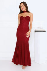Your Delight Lace Maxi Dress Burgundy