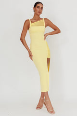 Zenya Split Ruched Maxi Dress Butter