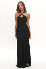 Cresida Keyhole Racerback Maxi Dress Black