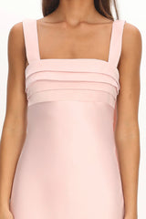 Second Glances Pleat bust Maxi Dress Pink