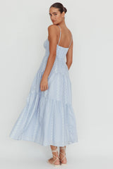 Doe Tied Bust Maxi Dress Blue