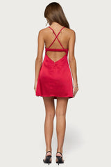 Christina Satin Effect Mini Dress